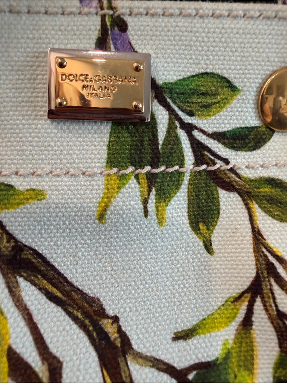 Dolce & Gabbana Wisteria Print Canvas Tote Bag - Picture 3 of 9